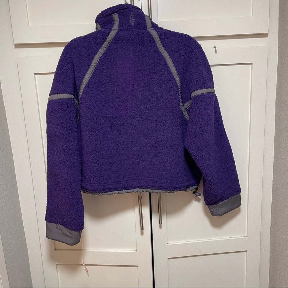NWT Free People Mountain High Half Zip Fleece in Dark Amethyst Purple Sz XS - Picture 5 of 6